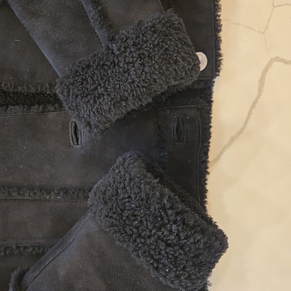 All Saints Kingsley Sherling Trucker Biker Jacket Black Size Small - Picture 8 of 15